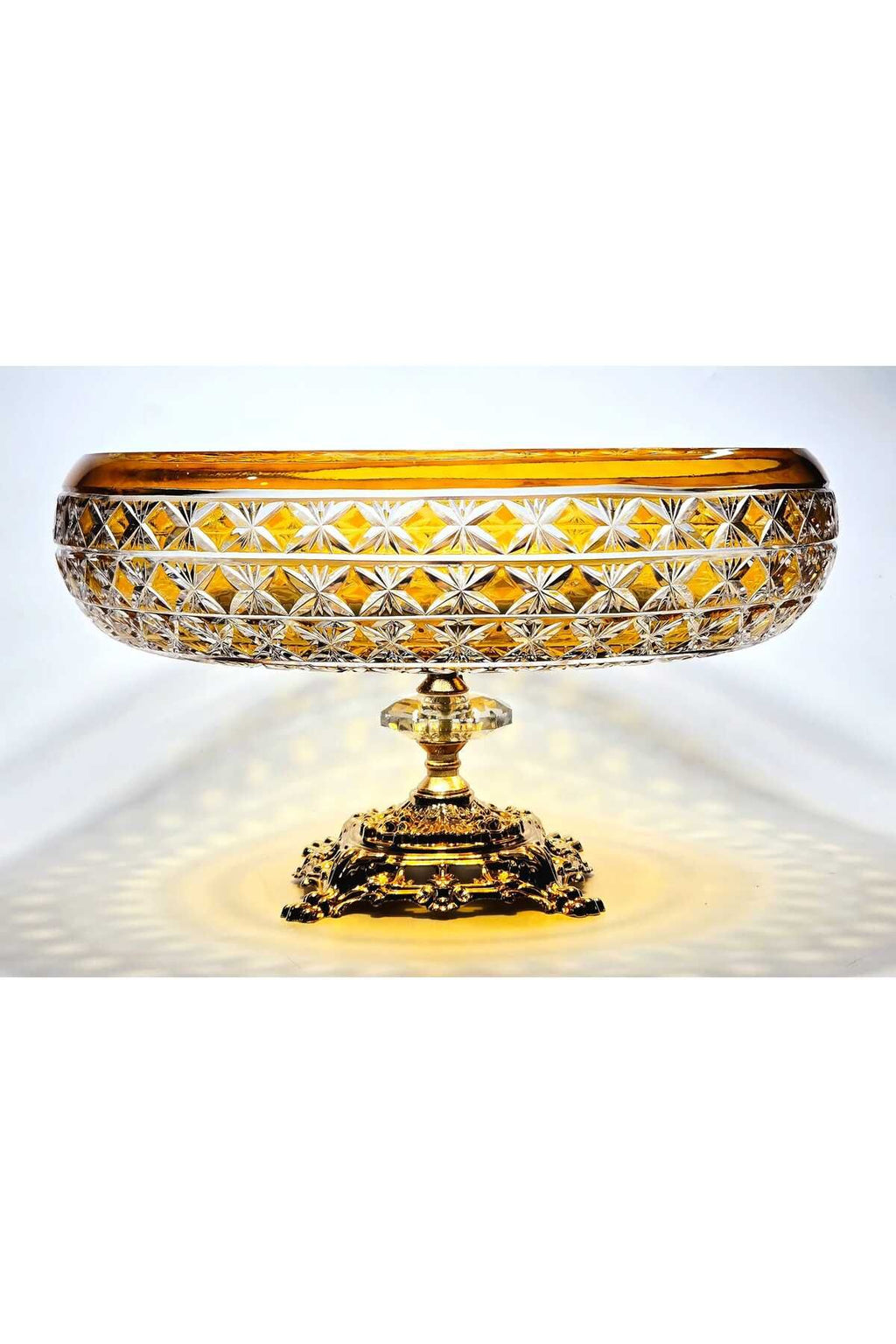 El Yapımı Kristal Desenli 28 Cm Dekoratif Sunumluk Sofra Sunum Kasesi