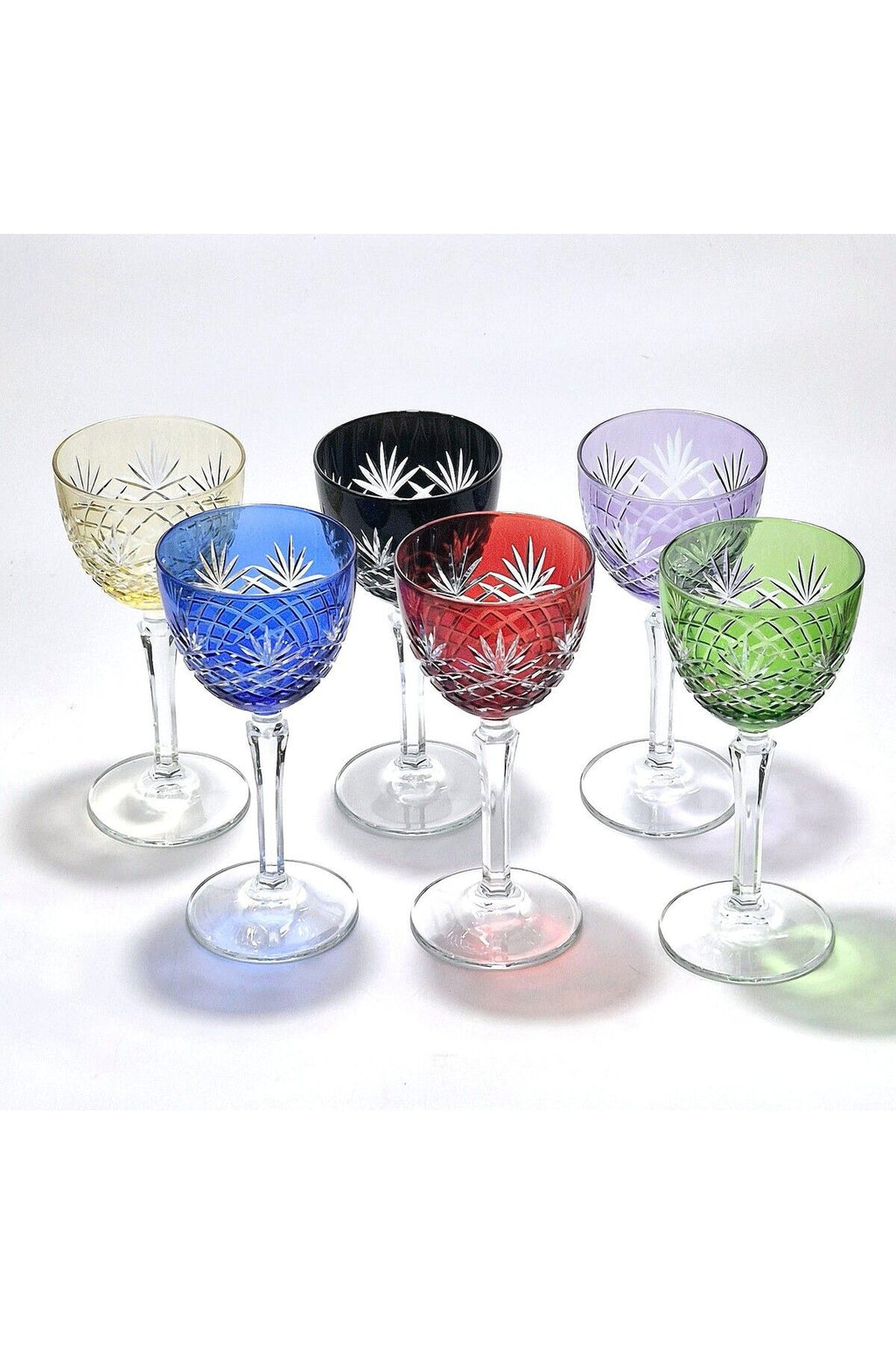 6'lı Kristal Ayaklı Püskül Desenli Lüks Kadeh