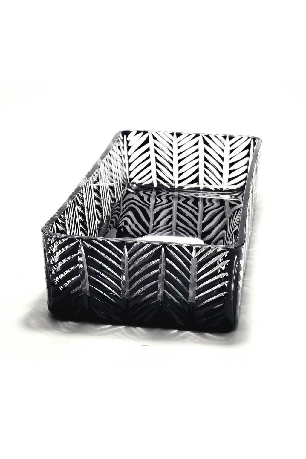 El Yapımı Kristal Paris Desenli Baton Dekoratif Sunumluk Sofra Sunum Kasesi