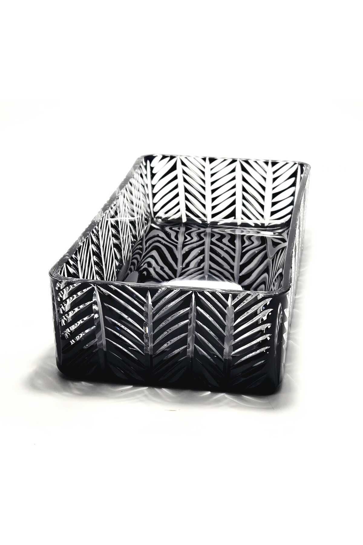 El Yapımı Kristal Paris Desenli Baton Dekoratif Sunumluk Sofra Sunum Kasesi