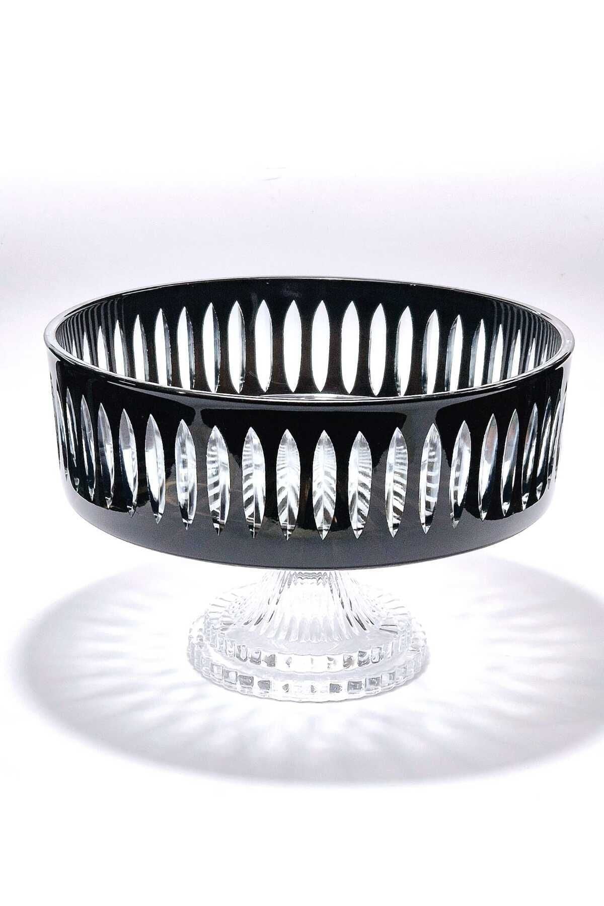 KRİSTAL KESME DEKOR SOFRA KASE SUNUMLUK MEYVELİK 25CM