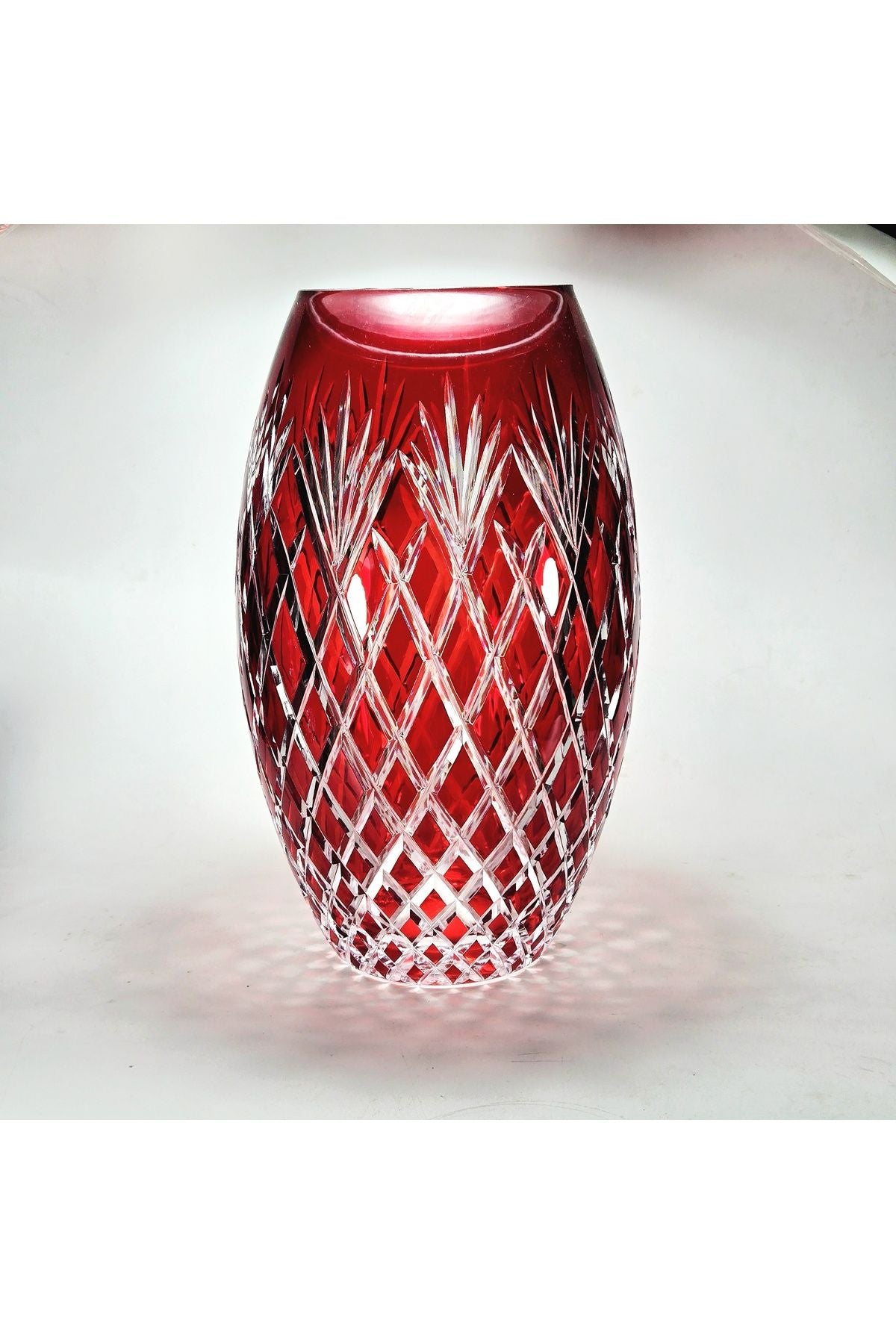 El İşliği kesme Kristal İzmirpüskül Desen Büyük Vazo Ürün ikincil görseli