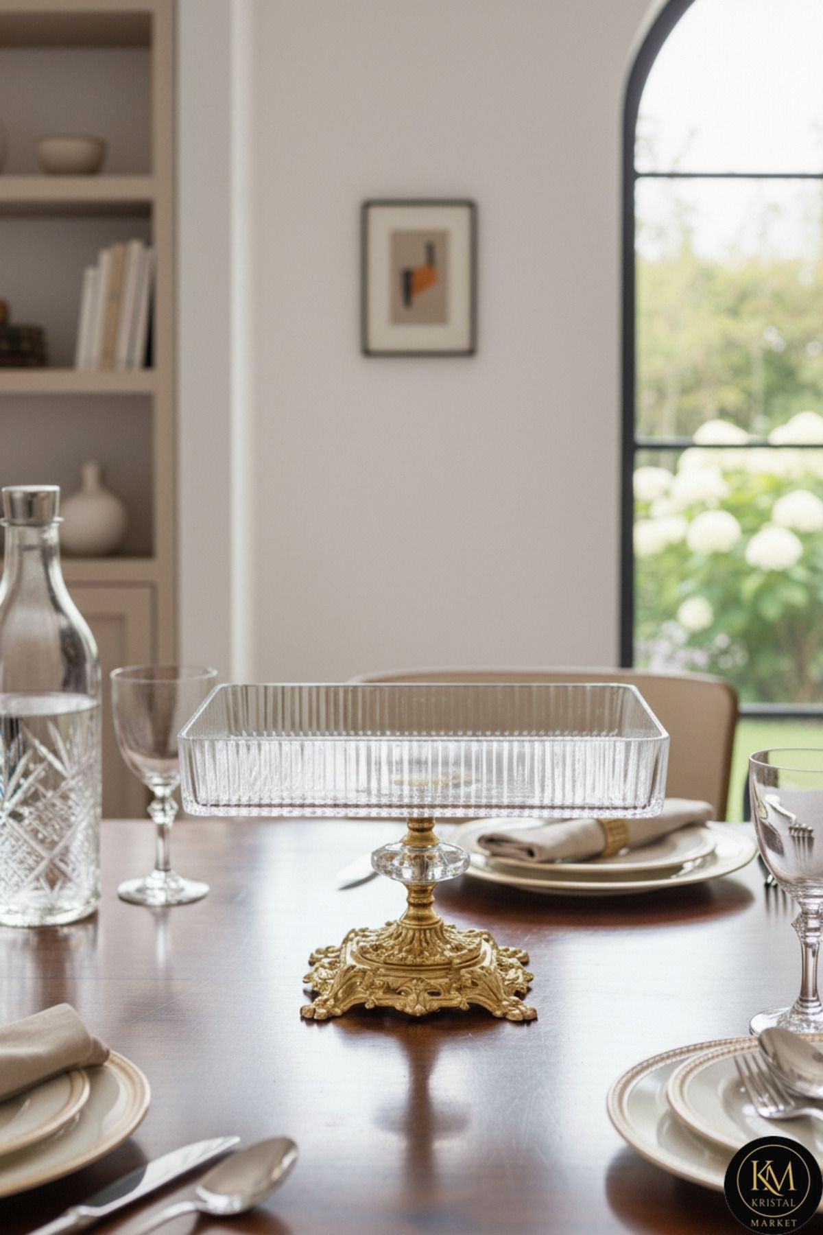 El Yapımı Kristal Vertical Kesim Batom Dekoratif Sunumluk Kase