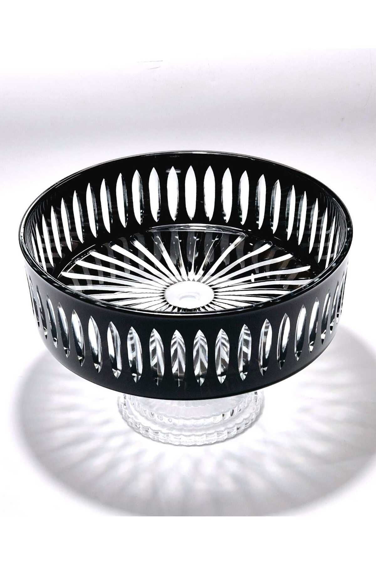 KRİSTAL KESME DEKOR SOFRA KASE SUNUMLUK MEYVELİK 25CM