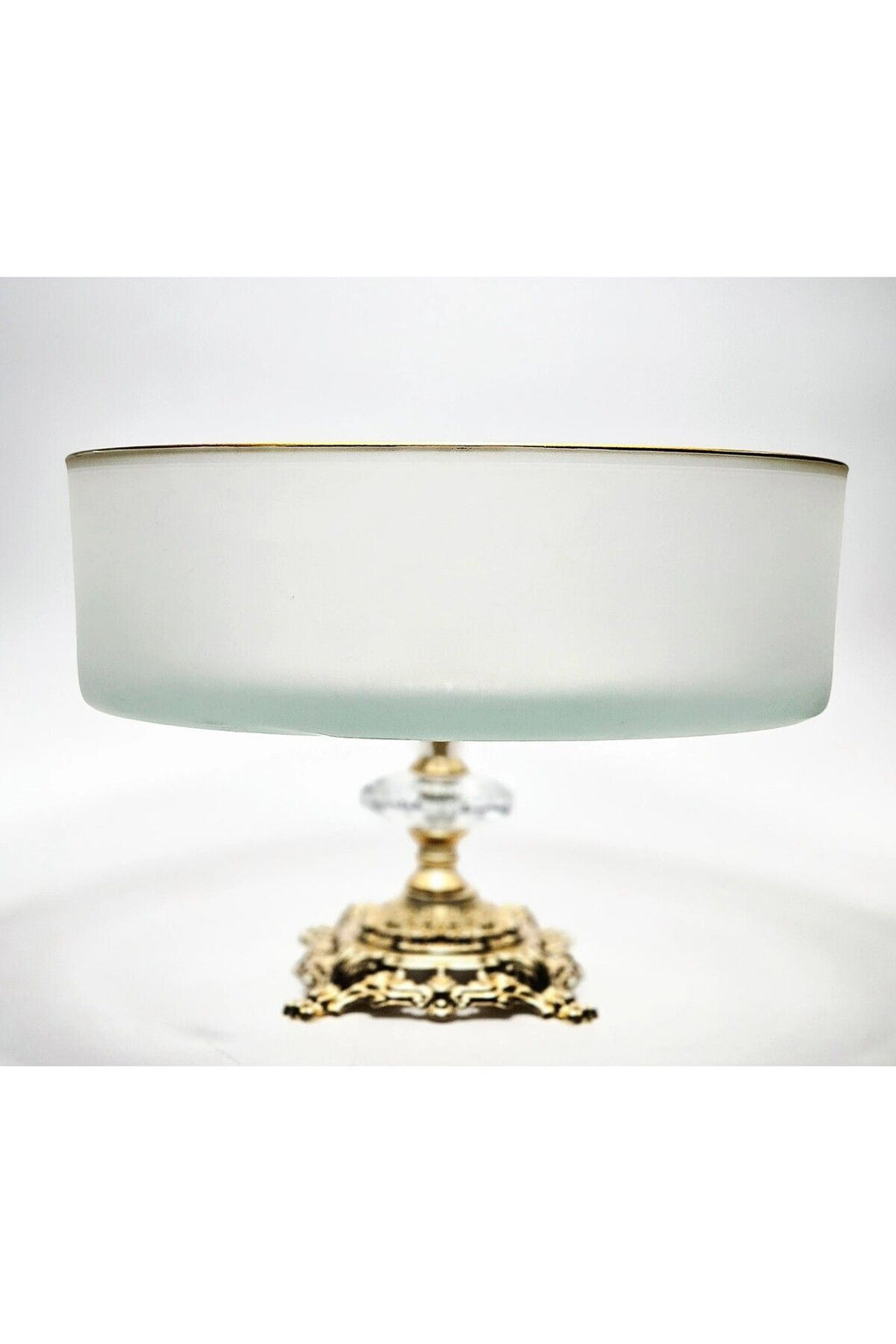 El Yapımı Kristal Gold Detay Mat Dekoratif Ayaklı Sunumluk Kase