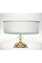 El Yapımı Kristal Gold Detay Mat Dekoratif Ayaklı Sunumluk Kase