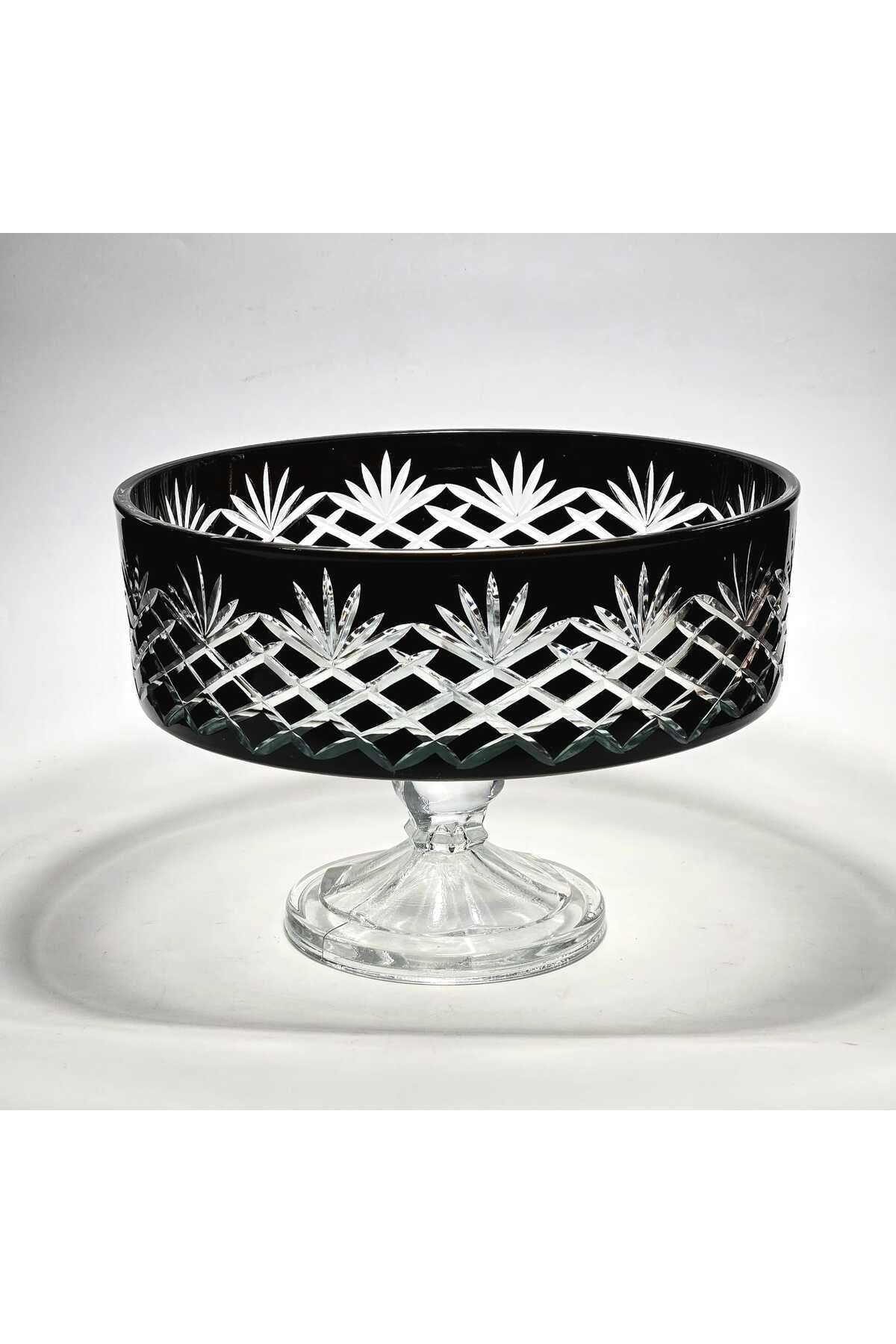 El Yapımı Kristal 25 Cm Püskül Desenli Meyvelik Dekoratif Sunumluk Kase