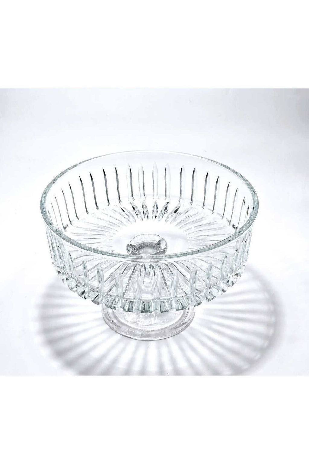 Kristal Kesme Dekor Sofra Kase Sunumluk Meyvelik 25cm Vertical Desen
