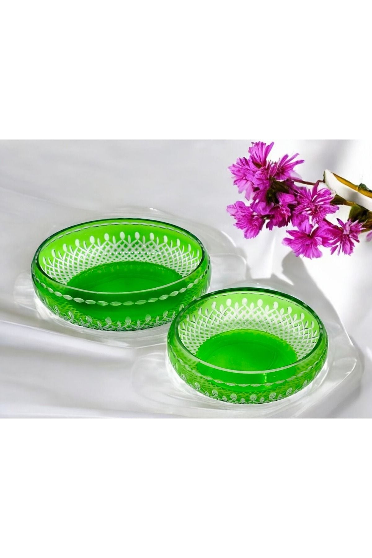 KESME KRİSTAL KASE 2'Lİ SOFRA SUNUM SETİ Ürün ikincil görseli