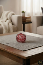 El Yapımı Kristal Avangart Vizyon Desenli Dekoratif Sunumluk Kapaklı Peçetelik Mumluk