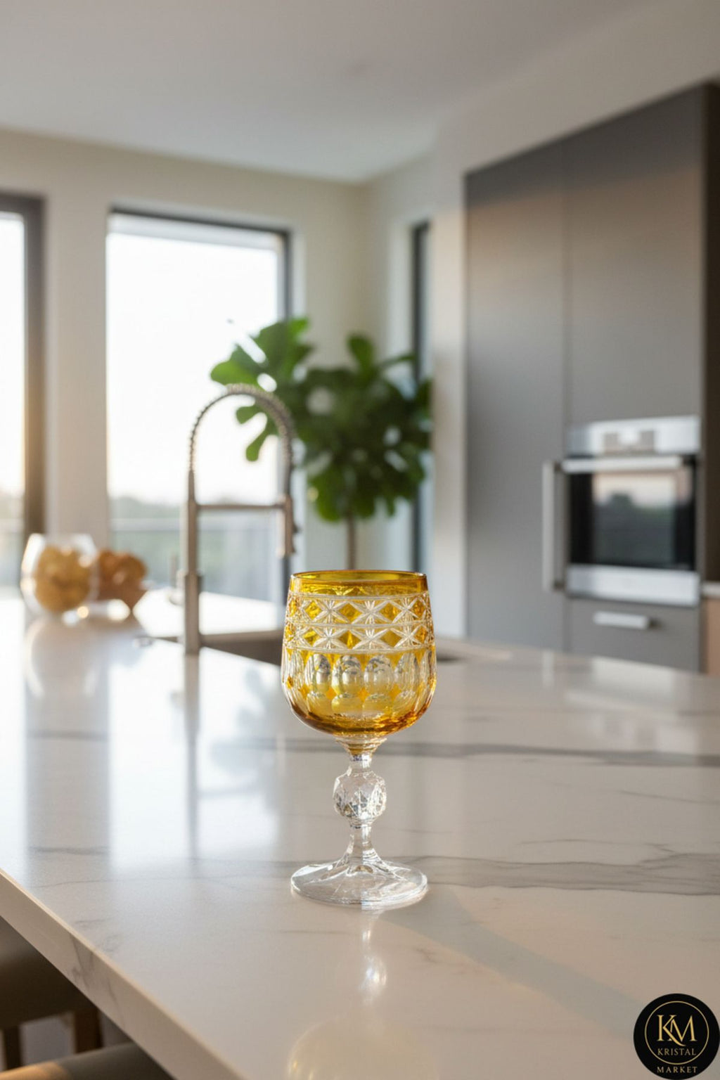 El Yapımı Kristal Haven Desen Bardak