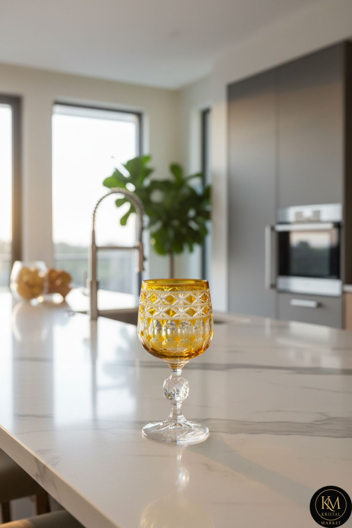 El Yapımı Kristal Haven Desen Bardak