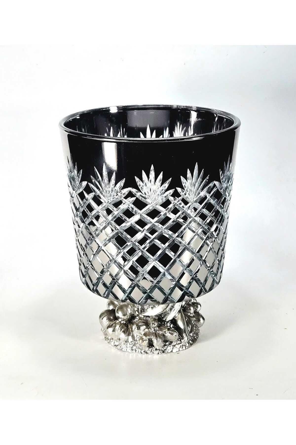 El Yapımı Kristal Kesim Titanyum Kaplama Elegance Ananas Desenli Vazo Ürün ikincil görseli
