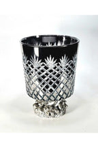 El Yapımı Kristal Kesim Titanyum Kaplama Elegance Ananas Desenli Vazo