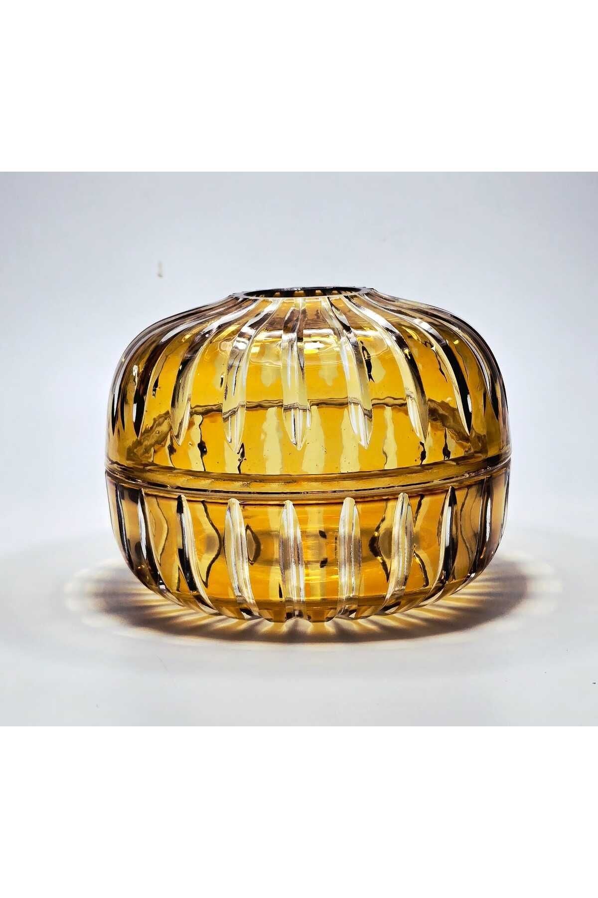 El Yapımı Kristal Vertical Desenli Dekoratif Sunumluk Kapaklı Peçetelik Mumluk