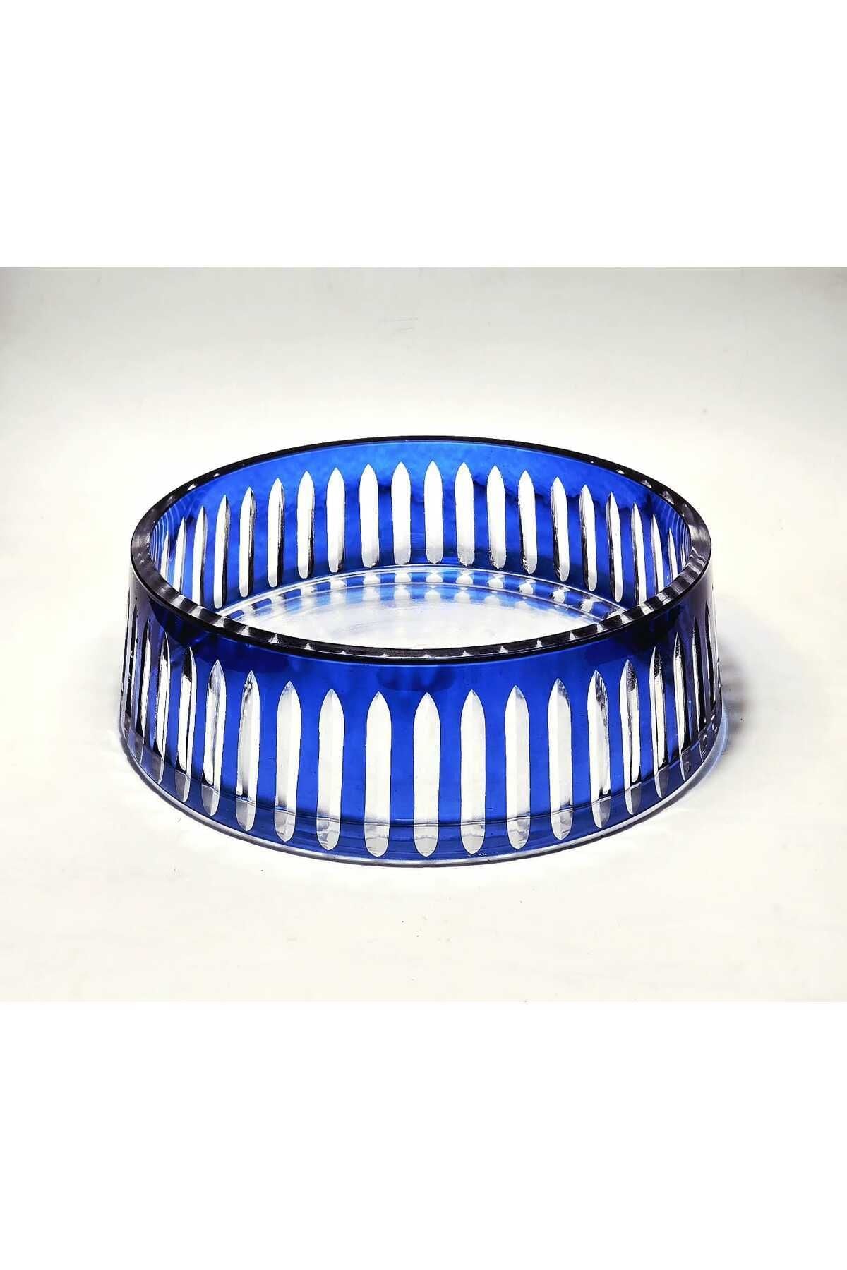 El Yapımı Kristal Vertical Desen Kesme Merkür Dekoratif Sunumluk Kase Ürün ikincil görseli