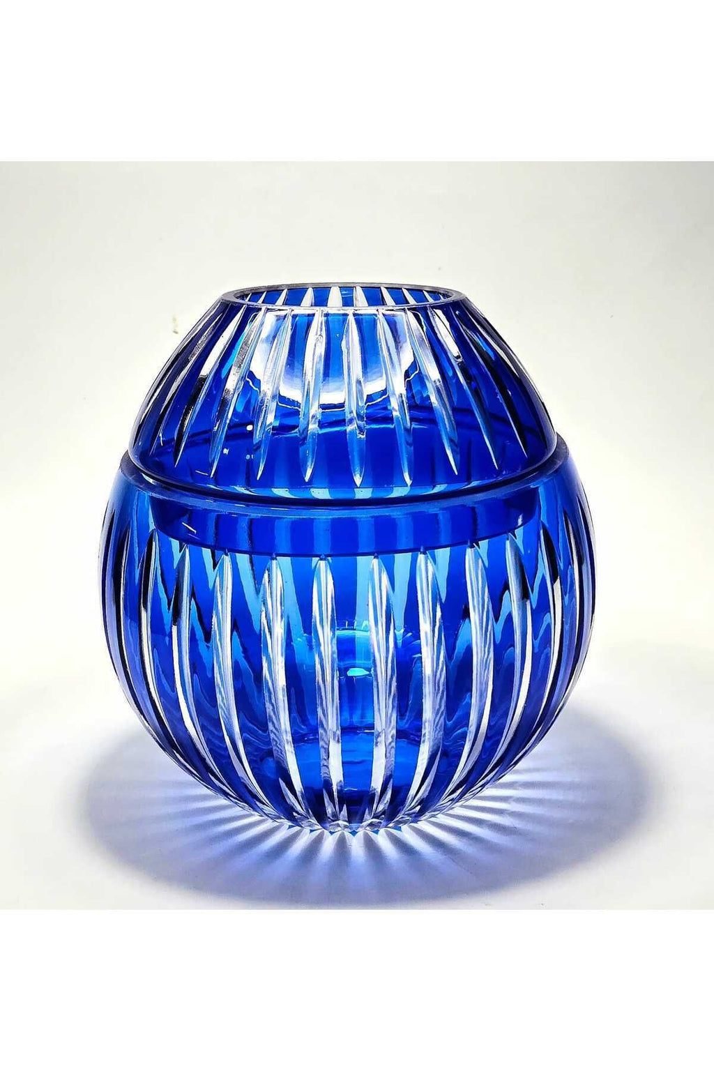 El Yapımı Kesme Kristal Vertical Desen Dekoratif Sunumluk Kapaklı Peçetelik Mumluk