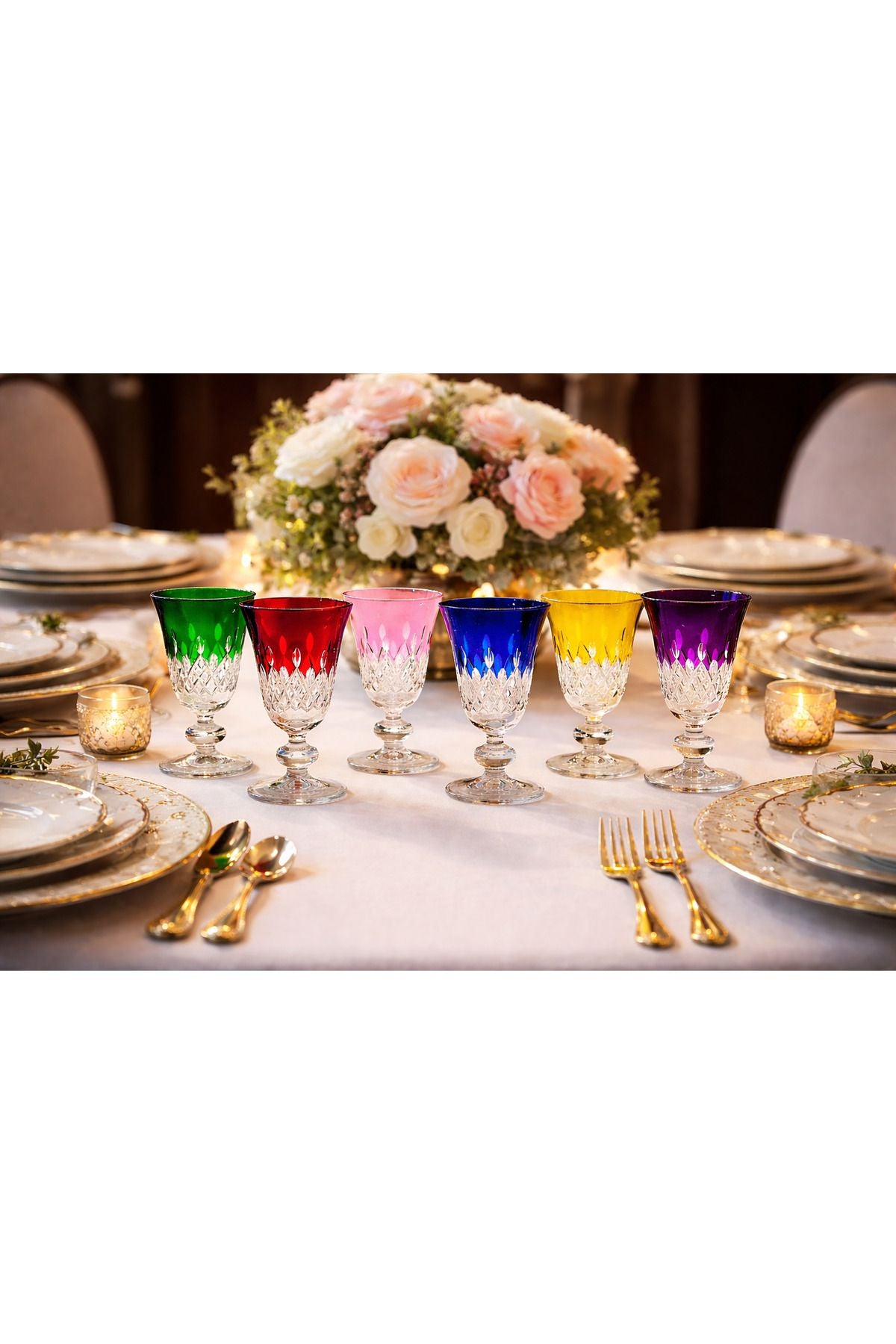 El İşçiliği Kesme kristal Eylül Desen Ayaklı Meşrubat Kahve Yanı Su Bardağı Ürün ana görseli