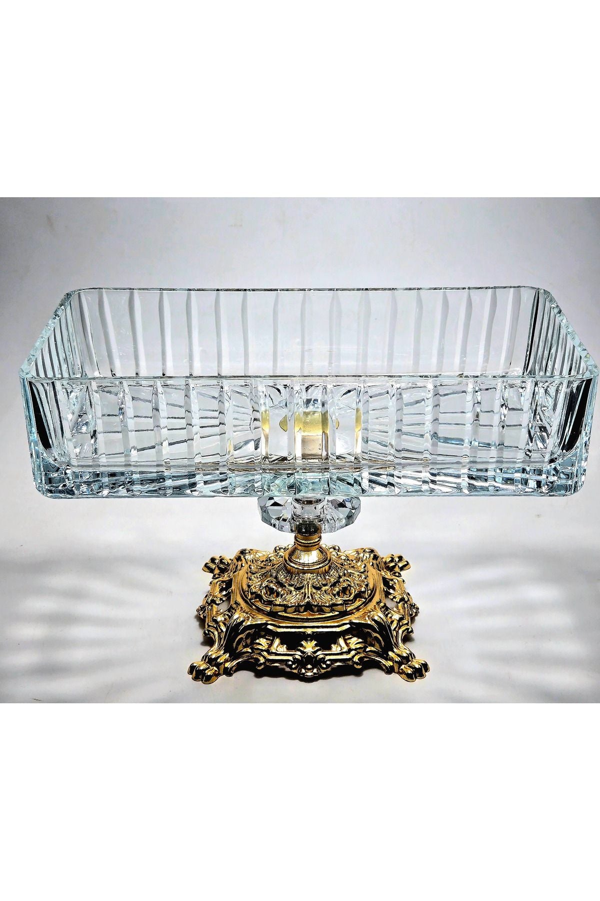 El Yapımı Kristal Vertical Kesim Batom Dekoratif Sunumluk Kase