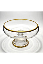 El Yapımı Kristal Gold Detay Şeffaf Dekoratif Ayaklı Sunumluk Kase