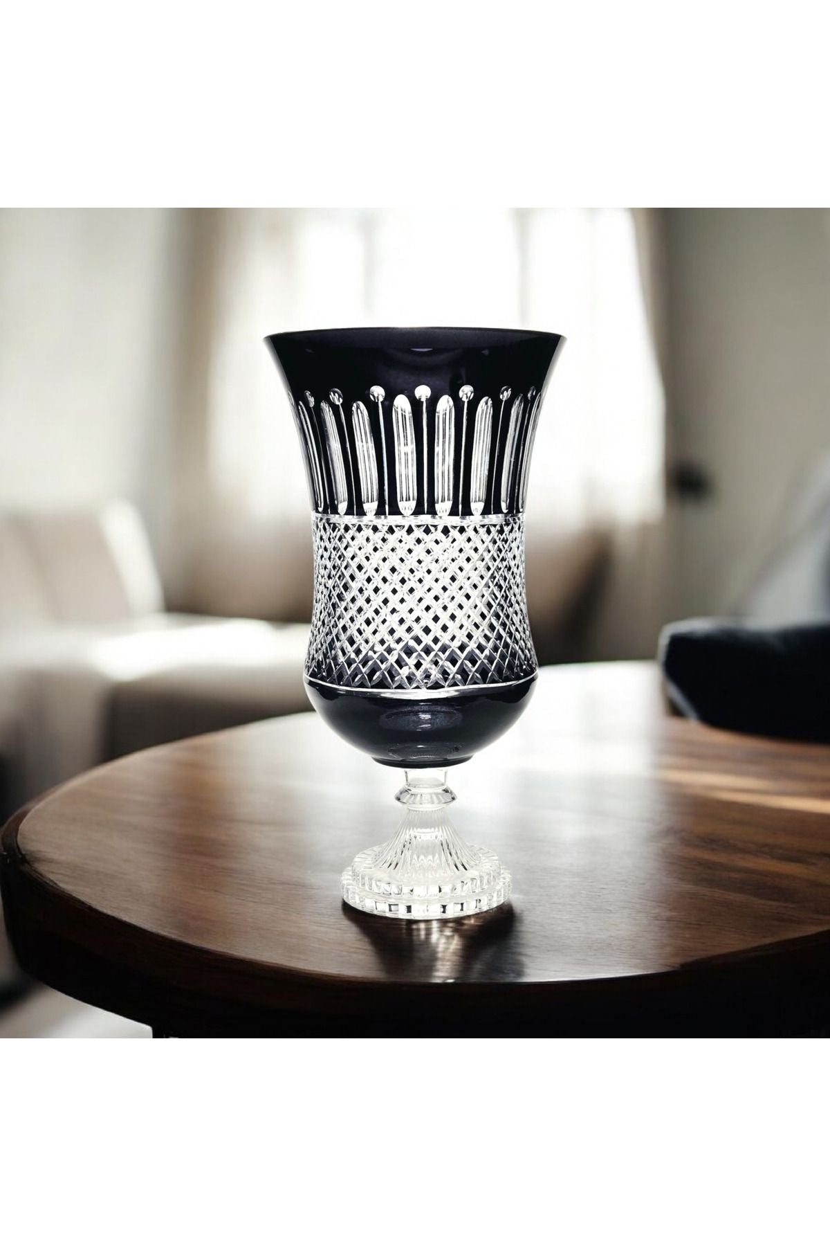 Kesme kristal Lüks Ayaklı vazo Royals Desen El İşçiliği Ürün ana görseli