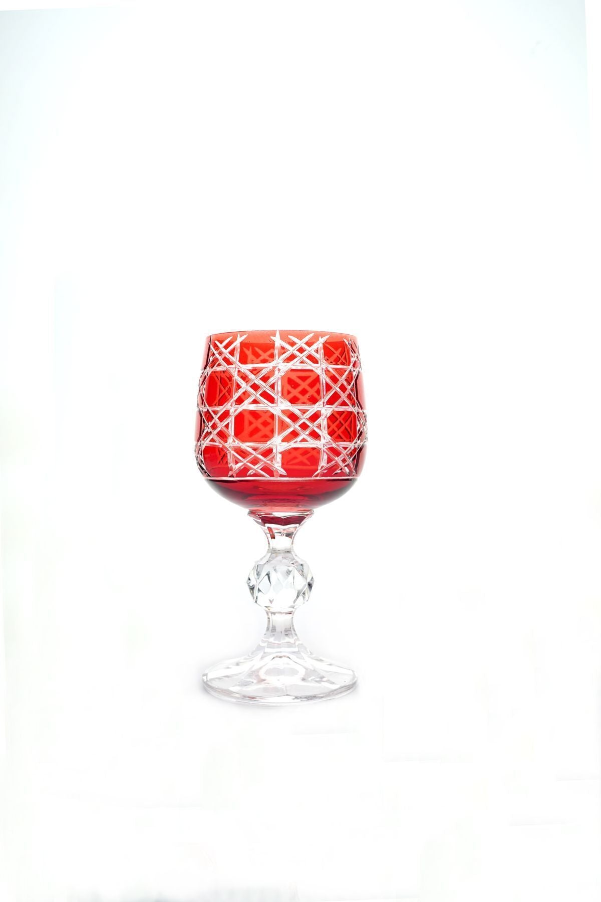 El Yapımı Kristal Bohemia Renkli Lüks Kristal Ayaklı Kadeh Kahve Yanı Su Bardağı Ürün ikincil görseli