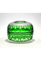 El Yapımı Kesme Kristal Royal Desen Dekoratif Sunumluk Kapalı Peçetelik Mumluk