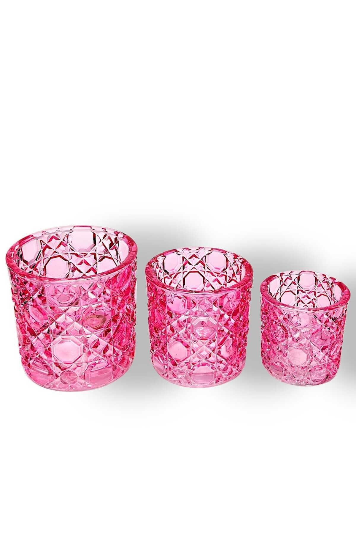 El Yapımı Kristal Mumluk Takımı 3'lü Ürün ikincil görseli