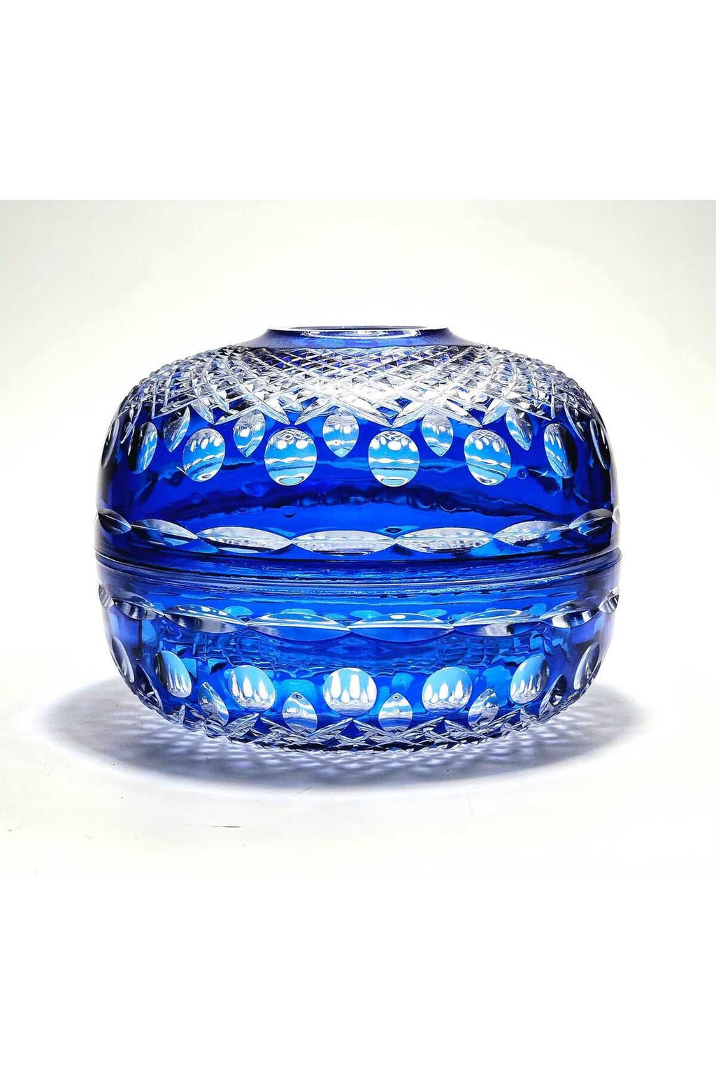 El Yapımı Kesme Kristal Royal Desen Dekoratif Sunumluk Kapalı Peçetelik Mumluk