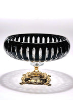 Kristal Kesme Vertical Dekor Siyah Büyük Kase 28