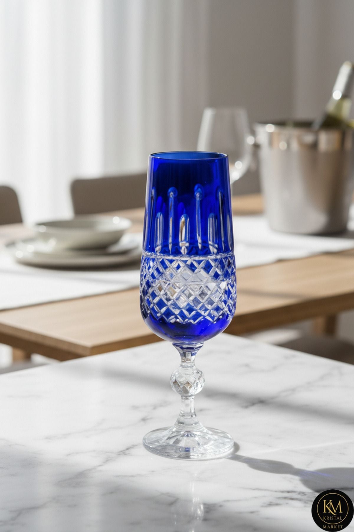 Kesme El İşçiliği Kristal Kahve Yanı Flüt Su Bardağı Ürün ikincil görseli