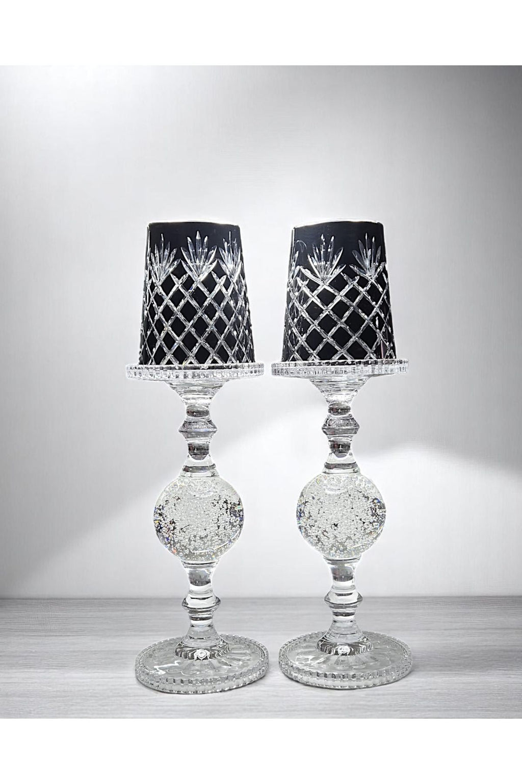 El Yapımı Kristal Vintage Dekoratif Mumluk