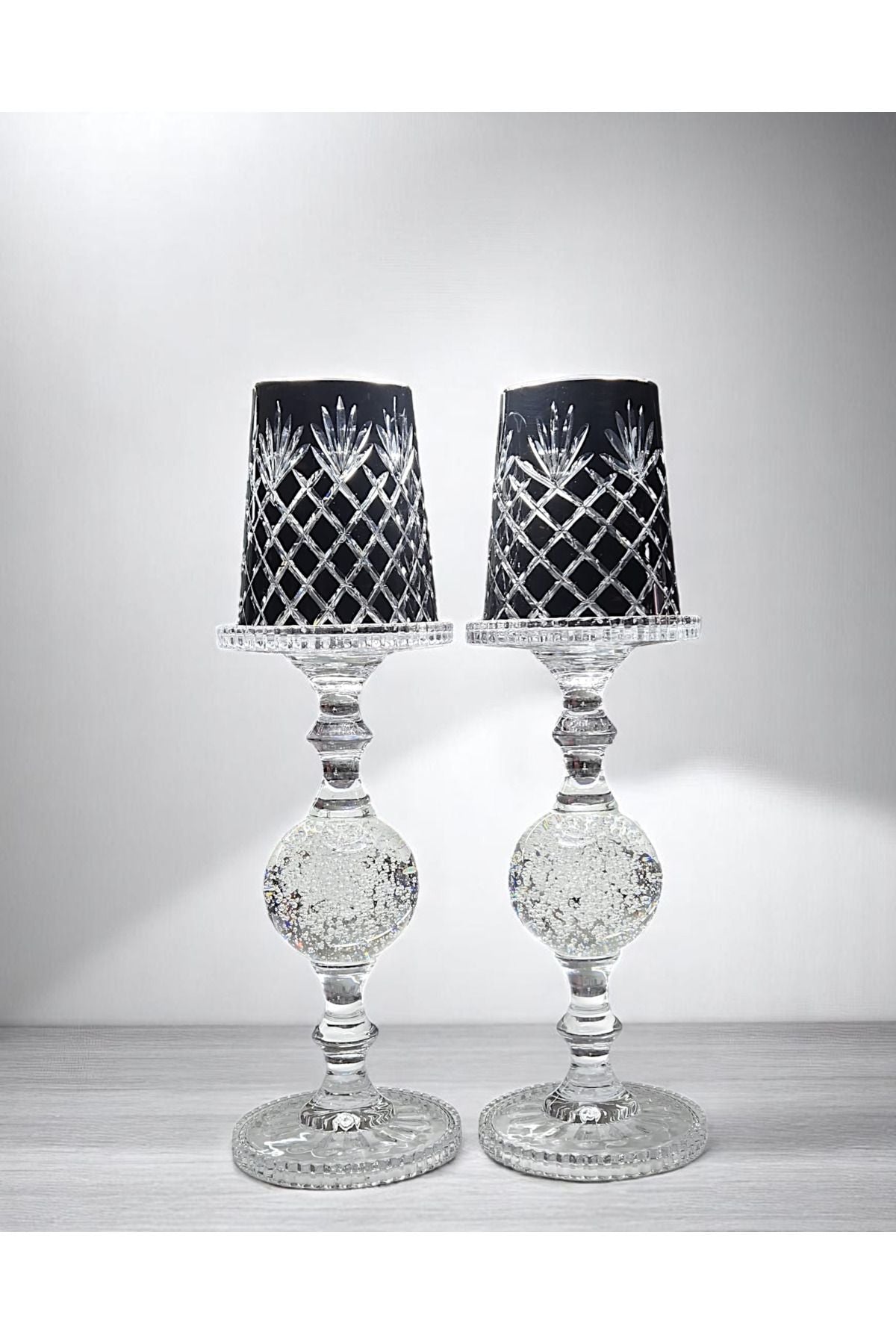 El Yapımı Kristal Vintage Dekoratif Mumluk