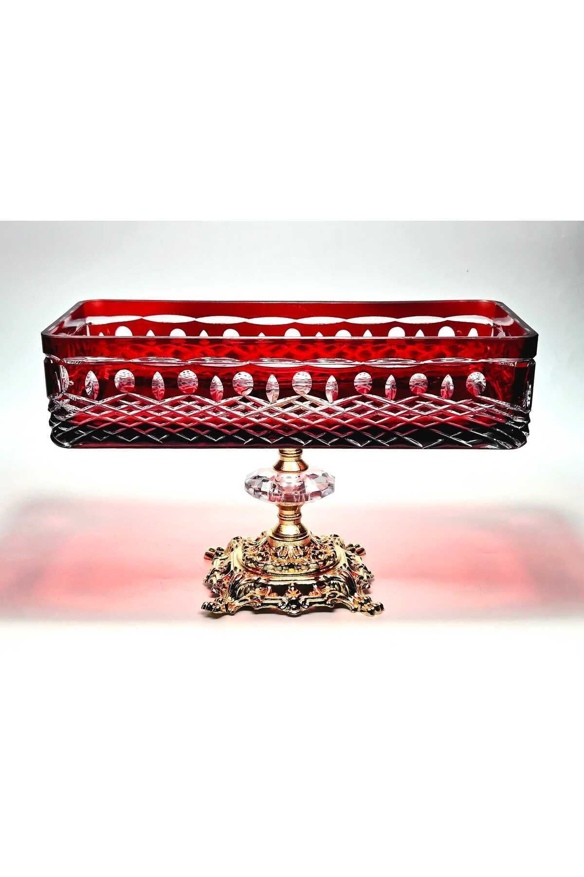 El Yapımı Kristal Royal Desenli Baton Dekoratif Sunumluk Sofra Sunum Kasesi Ürün ikincil görseli