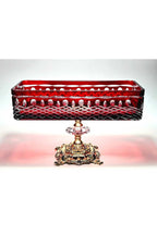 El Yapımı Kristal Royal Desenli Baton Dekoratif Sunumluk Sofra Sunum Kasesi