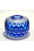 El Yapımı Kesme Kristal Royal Desen Dekoratif Sunumluk Kapalı Peçetelik Mumluk