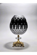 El Yapımı Kristal Kesme Desen Büyük Dekoratif Ayaklı Peçetelik Mumluk