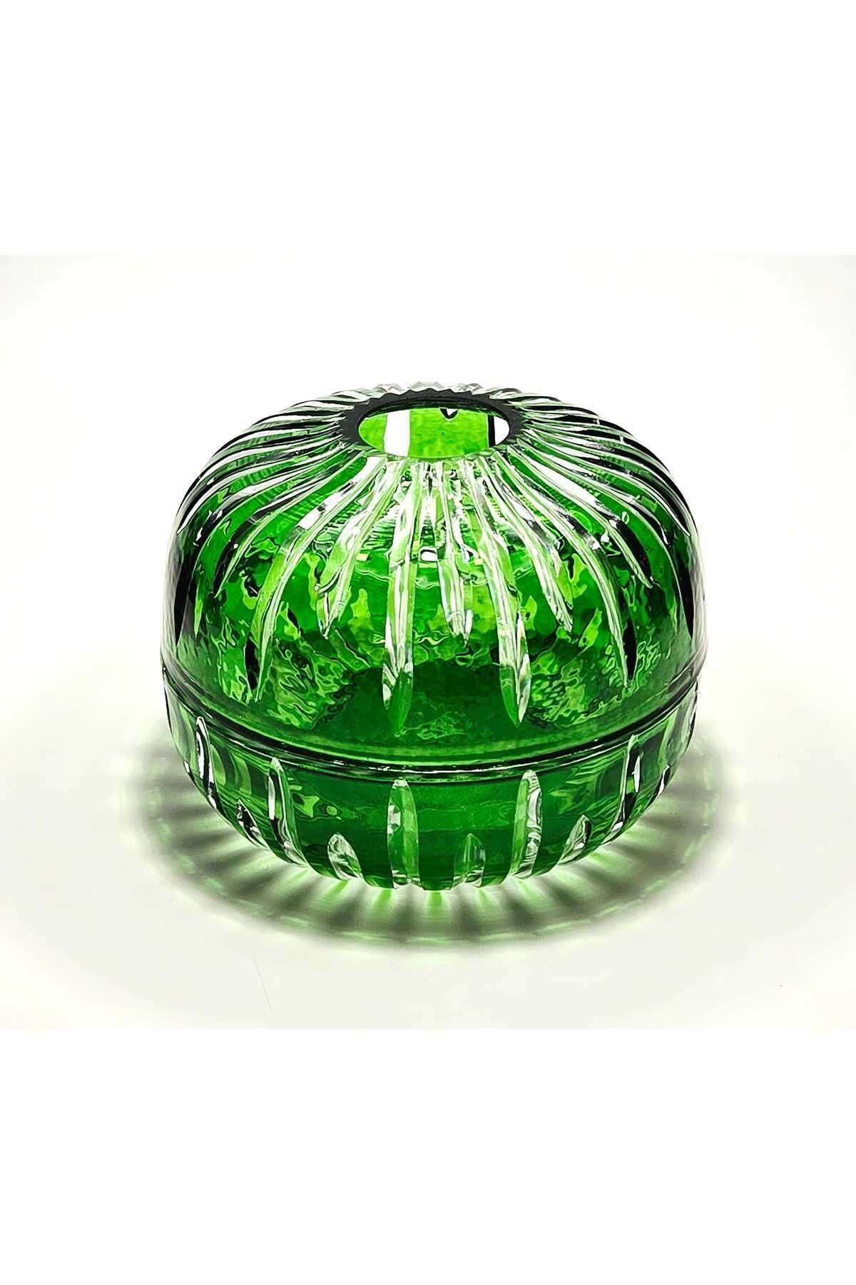 El Yapımı Kristal Vicente Desenli Dekoratif Sunumluk Kapaklı Peçetelik Mumluk Ürün ikincil görseli