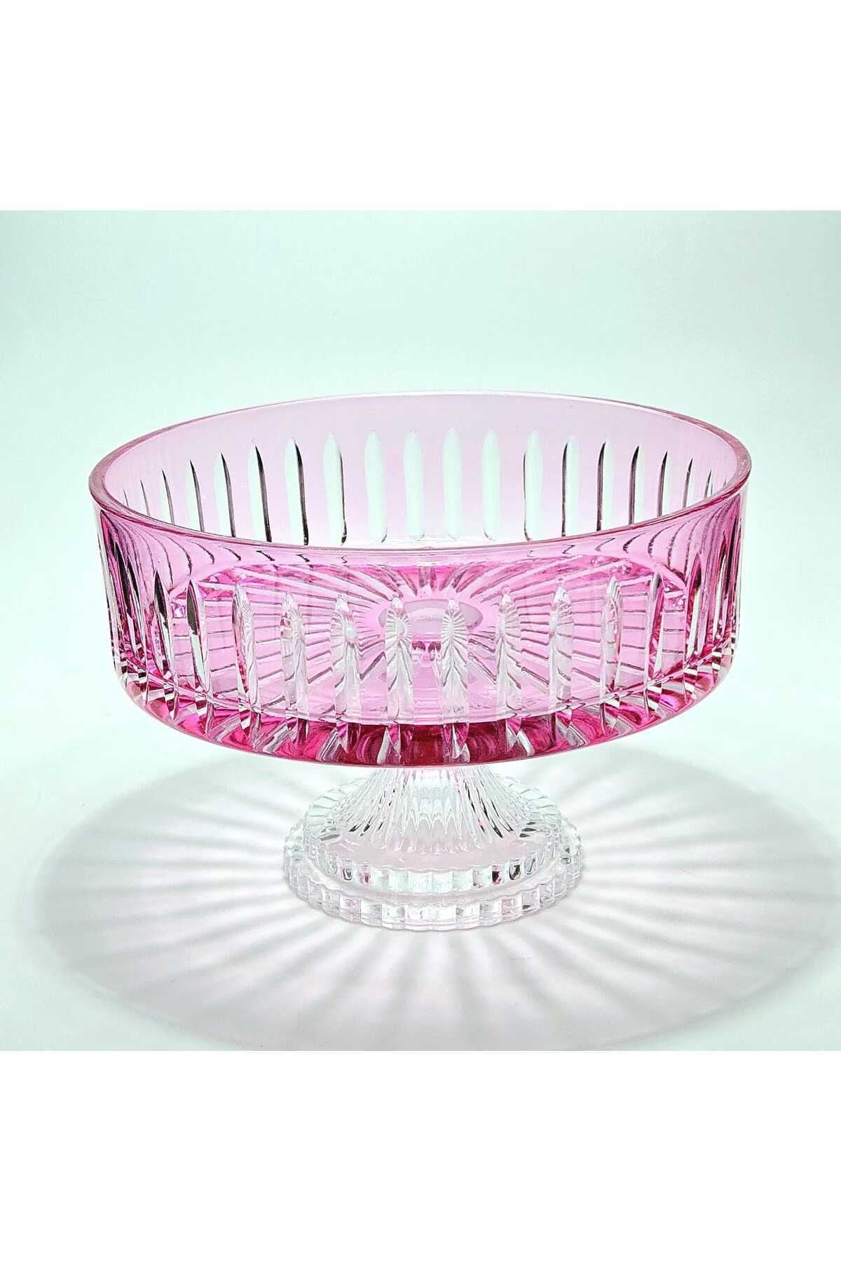 KRİSTAL KESME DEKOR SOFRA KASE SUNUMLUK MEYVELİK 25CM