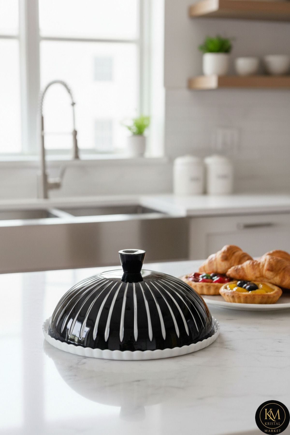 El Yapımı Kristal Pasta Kek Dekoratif Sunumluk Kase Ürün ana görseli