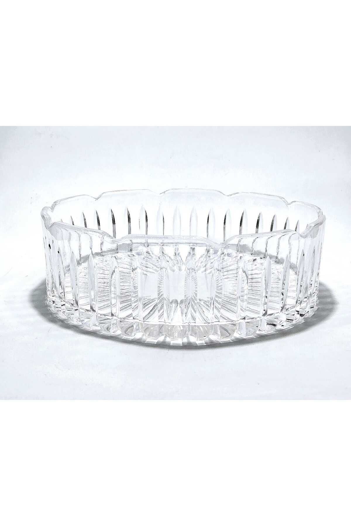 KRİSTAL DEKOR DANTEL KENAR EL İŞÇİLİĞİ CAM SOFRA SUNUM KASESİ