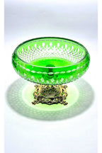 KRİSTAL KESME GOLD AYAK YEŞİL KASE