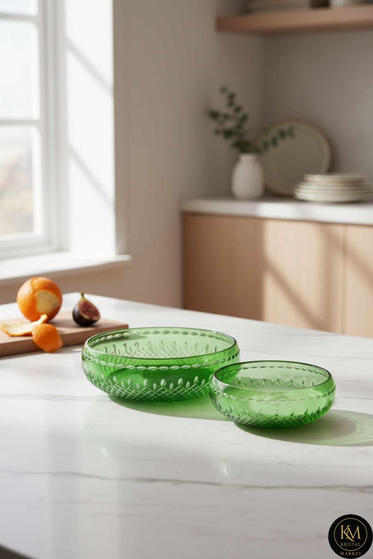 KESME KRİSTAL KASE 2'Lİ SOFRA SUNUM SETİ Ürün ana görseli