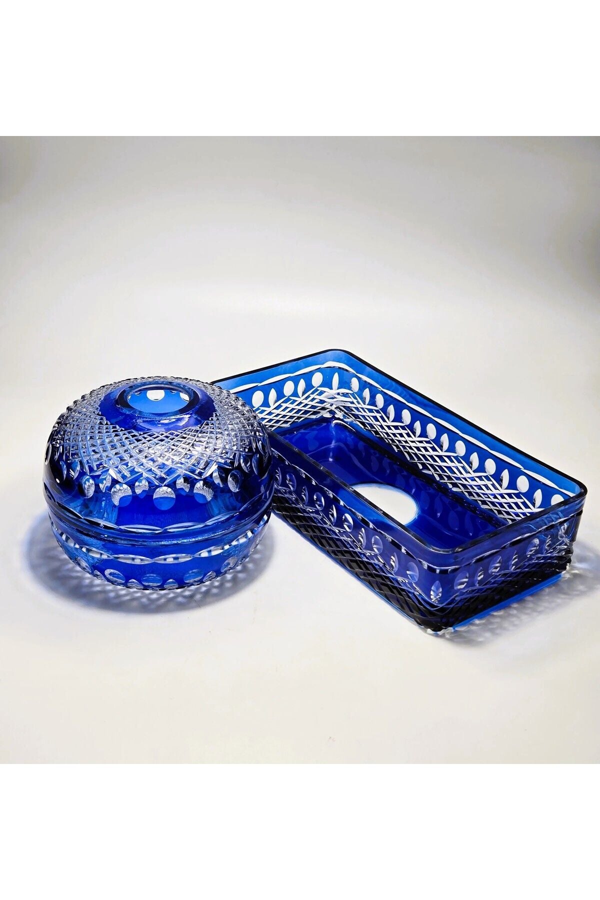 Kristal Dekor 2'li Baton Kase Peçetelik Mumluk Ürün ikincil görseli