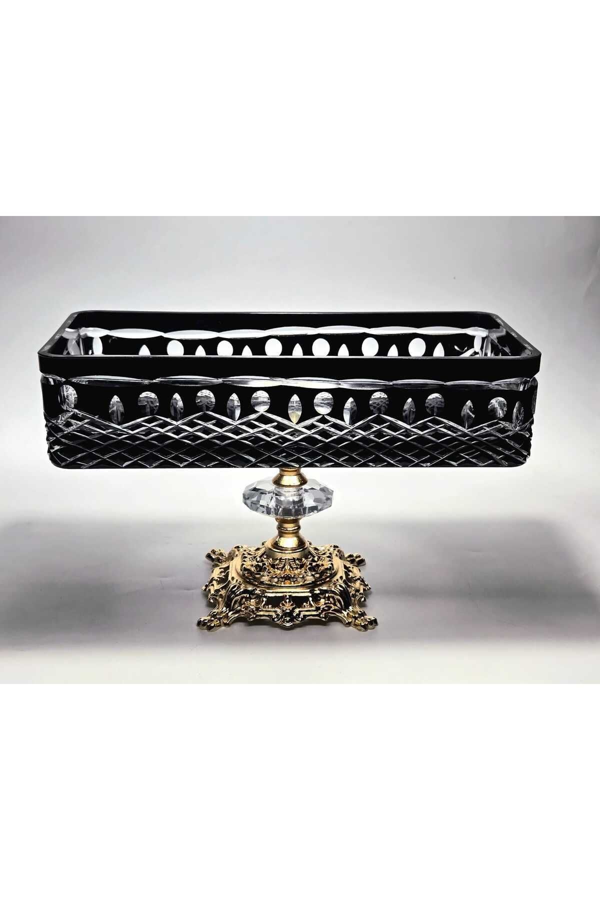 El Yapımı Kristal Royal Desenli Baton Dekoratif Sunumluk Sofra Sunum Kasesi Ürün ikincil görseli