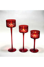 El Yapımı Kristal Damla Desen Dekoratif Mumluk Set 3'lü