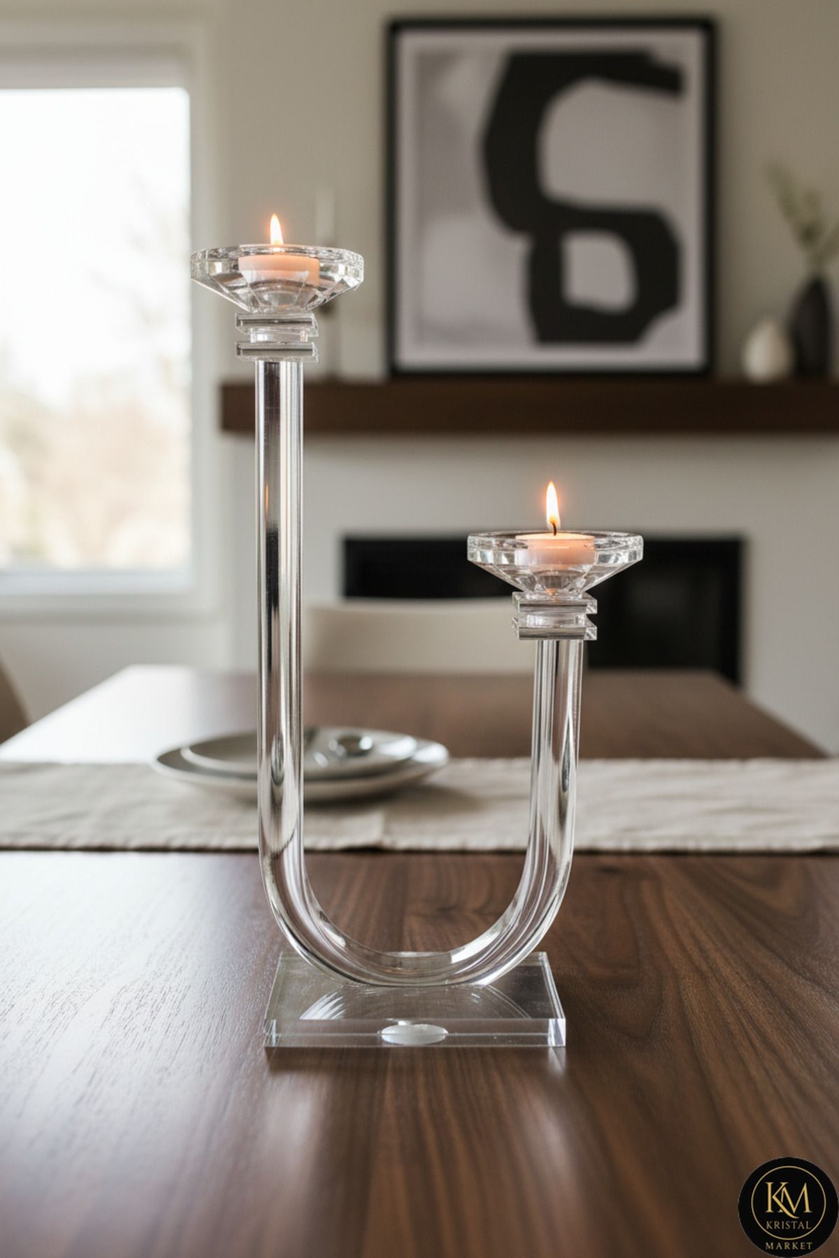 El Yapımı Kristal Dekoratif Lüks Mumluk Şamdan Ürün ana görseli