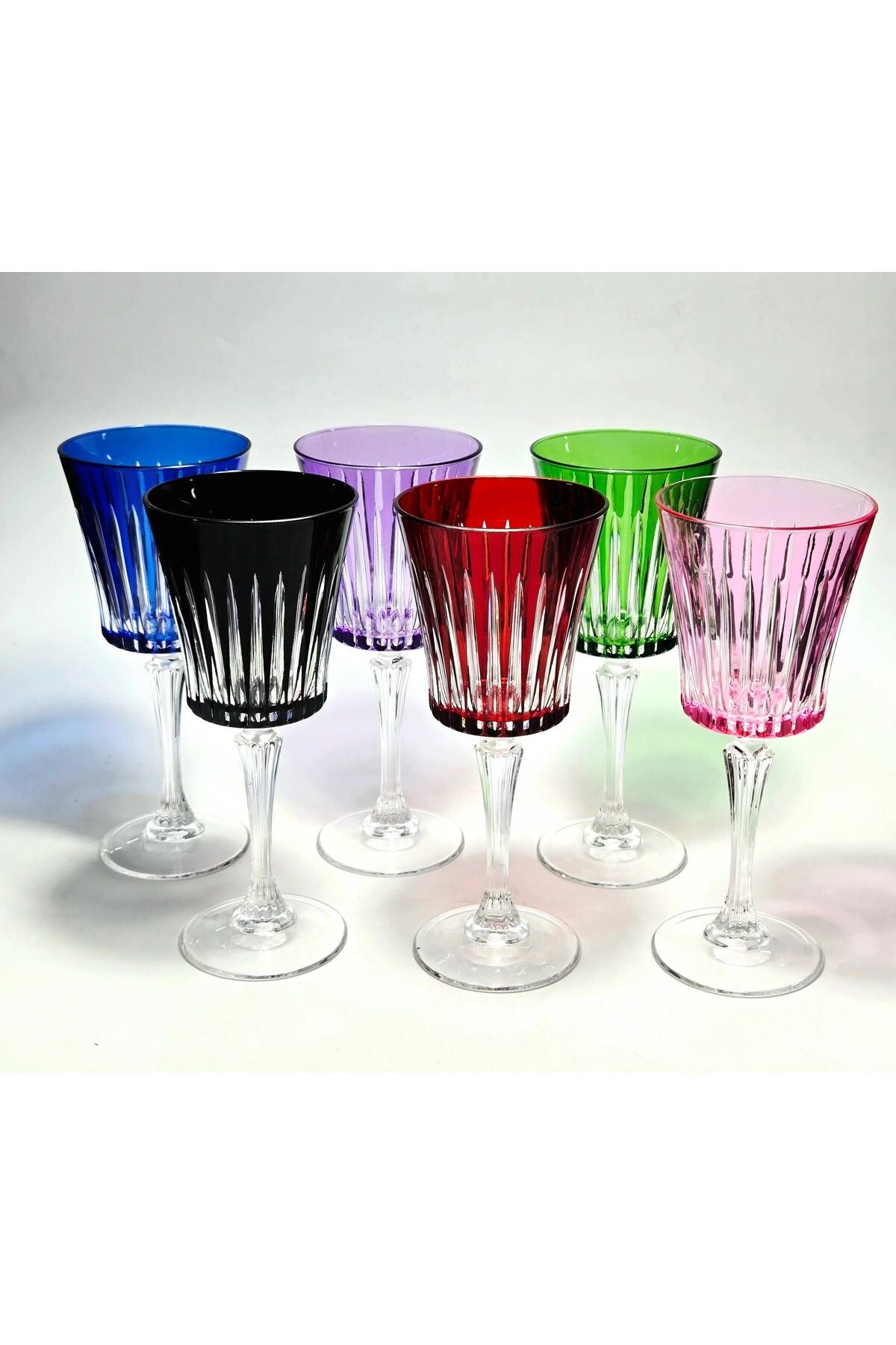 El Yapımı Kristal Cristalleria Italiana Renk Kadeh Takımı 6'lı Ürün ikincil görseli
