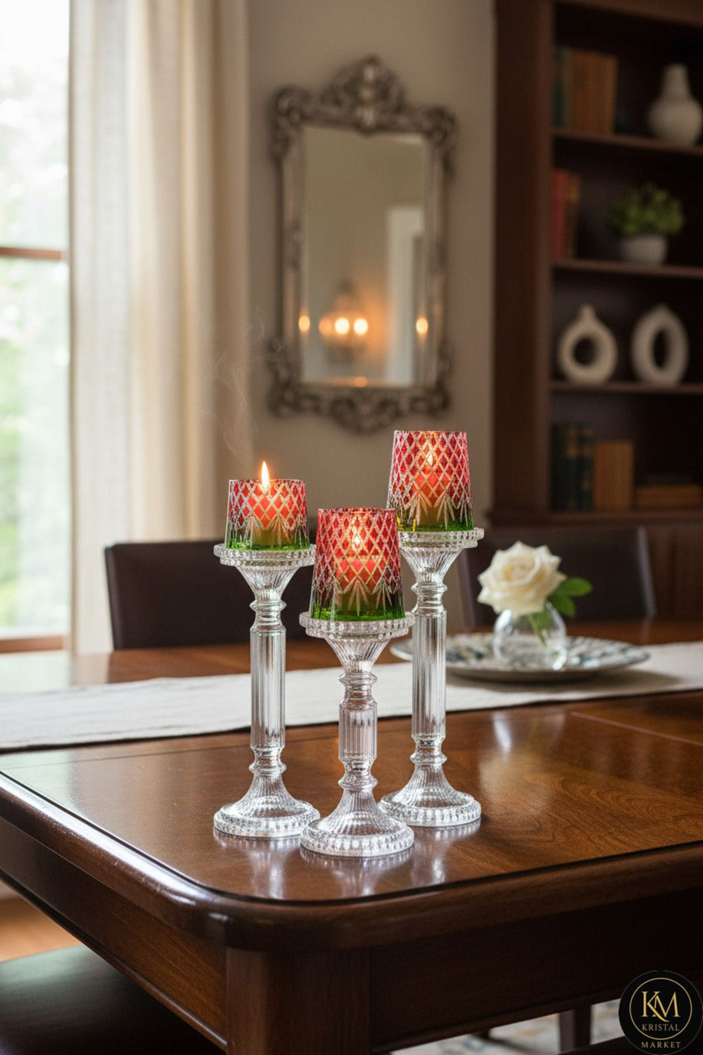 Lüks Kristal Özel Yapım Şamdan