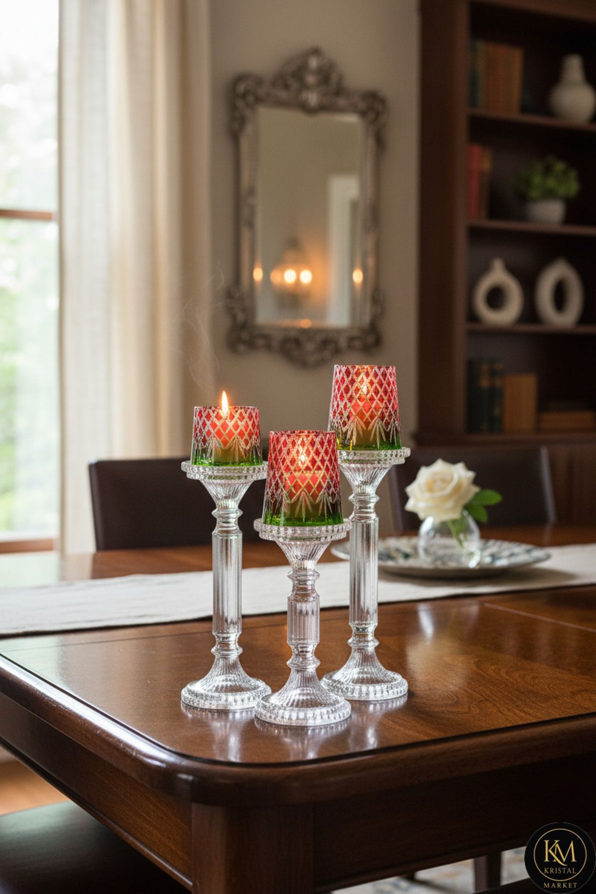 Lüks Kristal Özel Yapım Şamdan